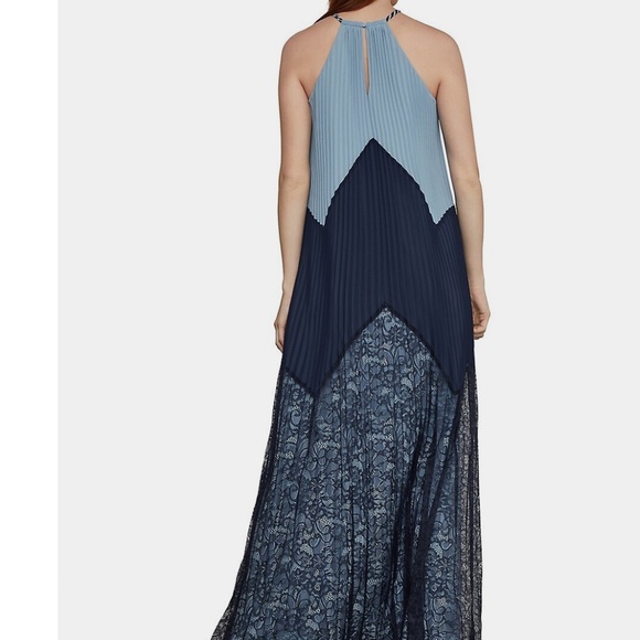 Long Halter Dress w/ Lace Overlay Size Small BCBG - Picture 3 of 15